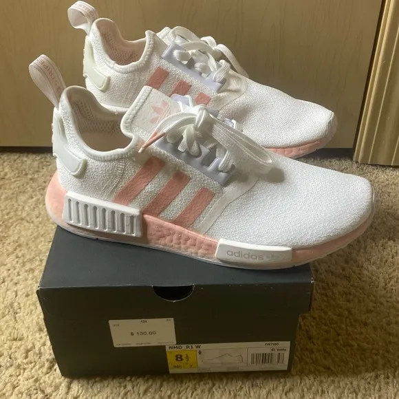 Women’s Adidas NMD R1 Color: White Vapour Pink Size 8.5