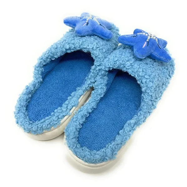 Women's Blue Starfish Slip-on House Slippers