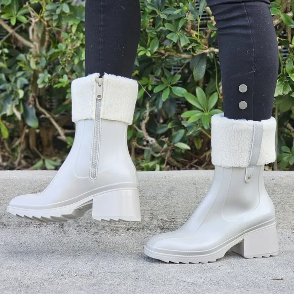 Women's Chunky Block Heel Ankle Boots Gray Color
