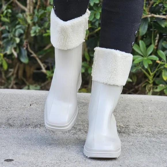 Women's Chunky Block Heel Ankle Boots Gray Color