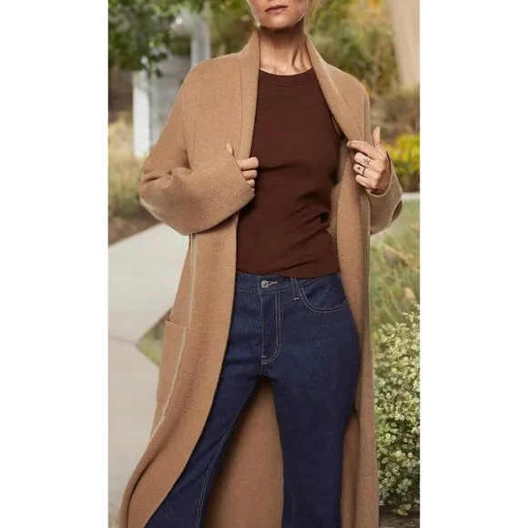 Womens Long Sleeve Maxi Cardigan Open Front Oversized Knitted Sweater and coat.