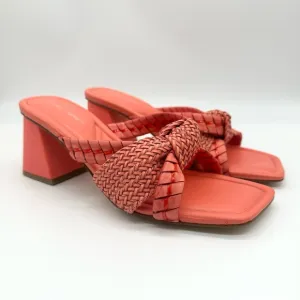 Women's Marc Fisher Sqaure Toe Slip-on Dress Orange Sandals 8.5