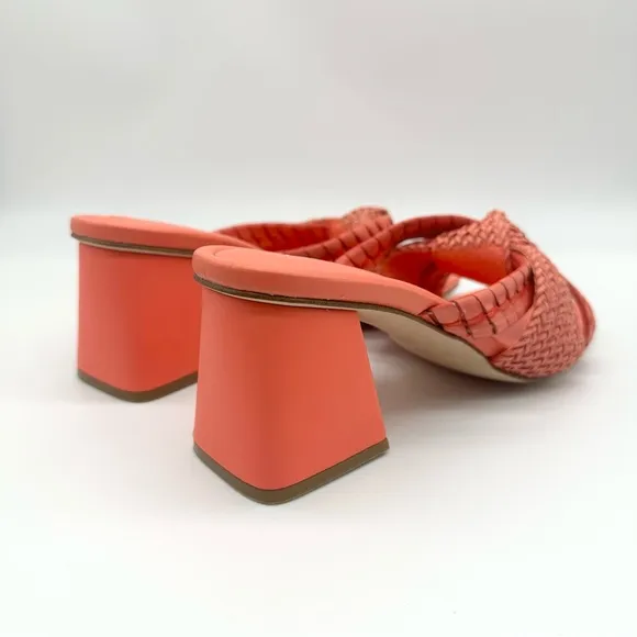 Women's Marc Fisher Sqaure Toe Slip-on Dress Orange Sandals 8.5
