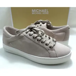 Women's Michael Kors KEATON KILTIE SNEAKER Lace Up Suede Cement Grey Size 6.5