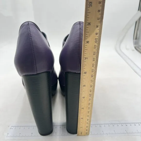 Women's Platform Chunky Heel Pointed Toe Booties Purple