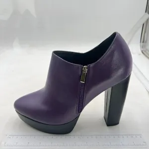 Women's Platform Chunky Heel Pointed Toe Booties Purple