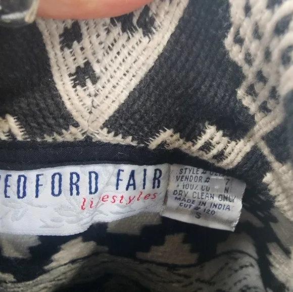 WOMEN'S size Small,  cutest black &amp; white Aztec blazer jacket by [ Bedford Fair]