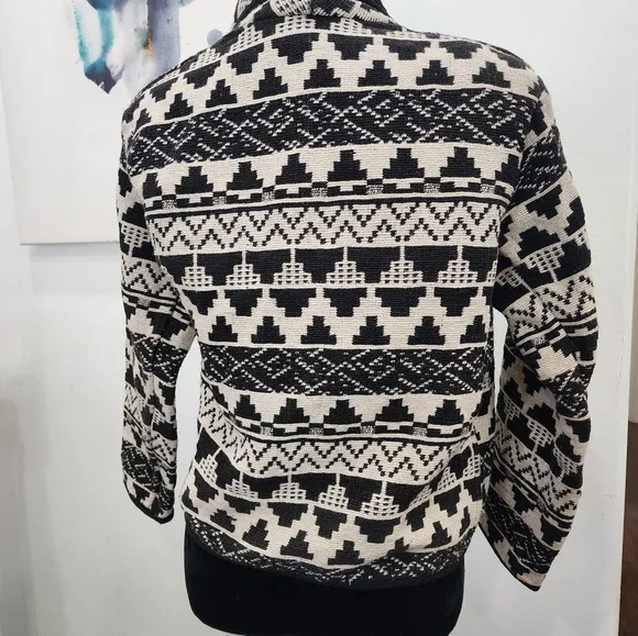WOMEN'S size Small,  cutest black &amp; white Aztec blazer jacket by [ Bedford Fair]