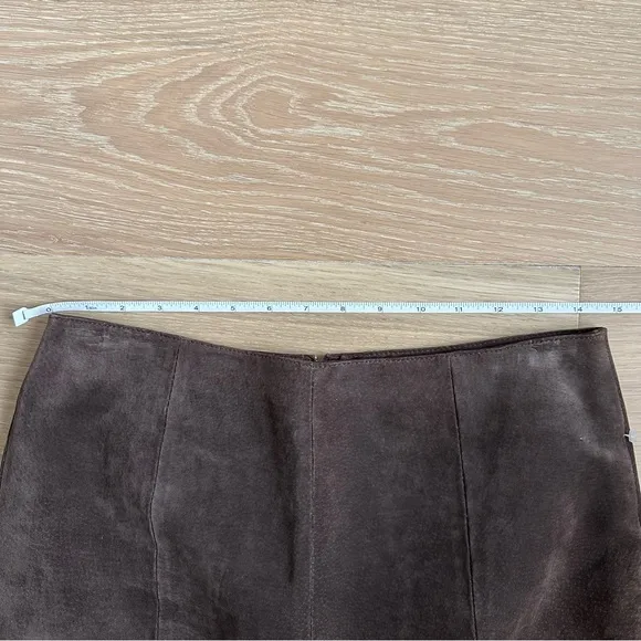 Women’s Western Brown Suede 100% Leather Midi Maxi Skirt Boho Vintage VTG Size 6
