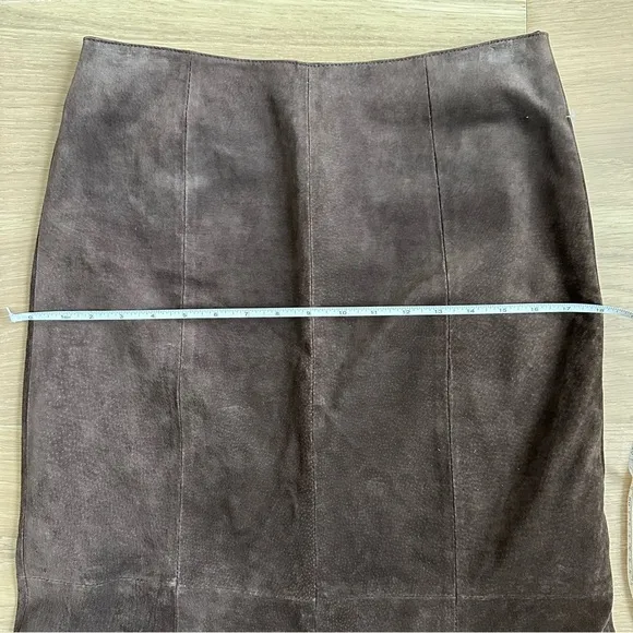 Women’s Western Brown Suede 100% Leather Midi Maxi Skirt Boho Vintage VTG Size 6