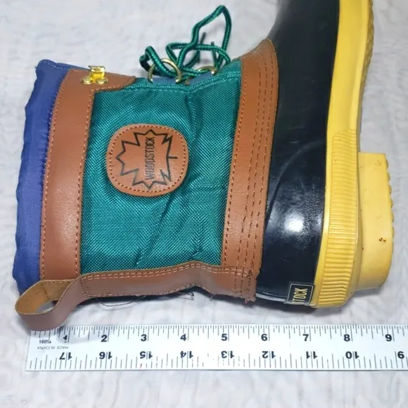 Woodstock Handcrafted Boots Thermolite Green Lace Up Vintage Dead Stock Size 10