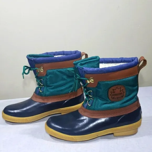 Woodstock Handcrafted Boots Thermolite Green Lace Up Vintage Dead Stock Size 10