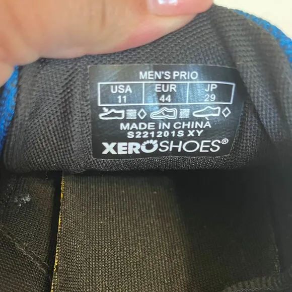 Xero Prio Men Shoes Sneakers Size 11 Blue Minimalist Trainers Running Barefoot