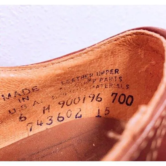 Y2K Frye Woman's Size 6 B Brown Leather Campus Lace Up Square Toe Oxford Shoes