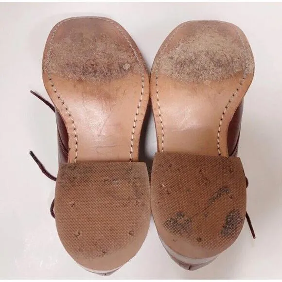 Y2K Frye Woman's Size 6 B Brown Leather Campus Lace Up Square Toe Oxford Shoes