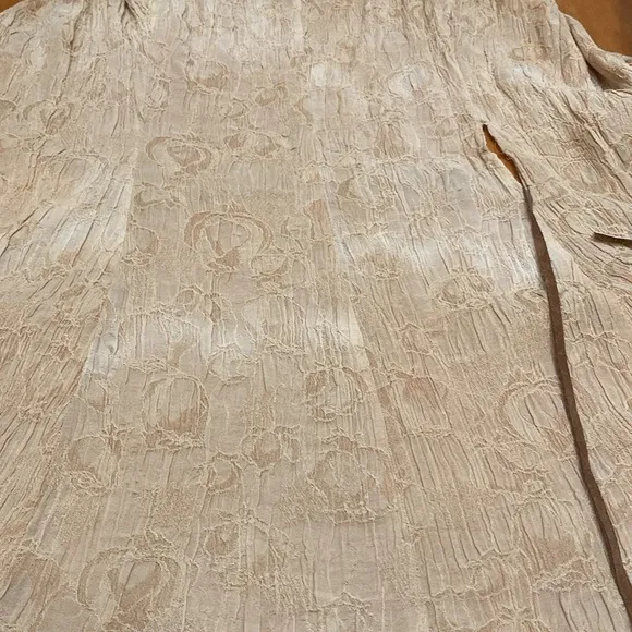 Y2K Ralph Lauren Tan Boho Tiered Ruffle Wrap Maxi Dress