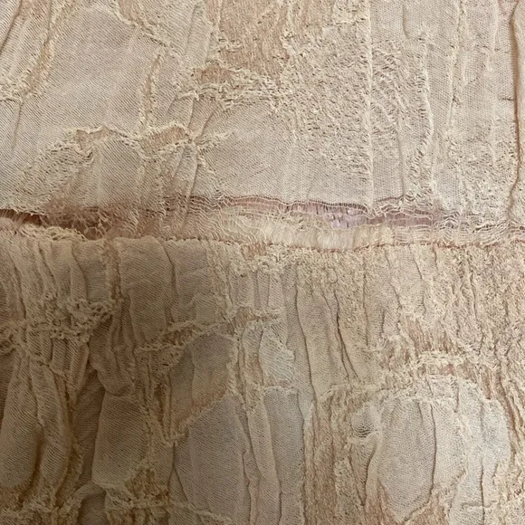 Y2K Ralph Lauren Tan Boho Tiered Ruffle Wrap Maxi Dress