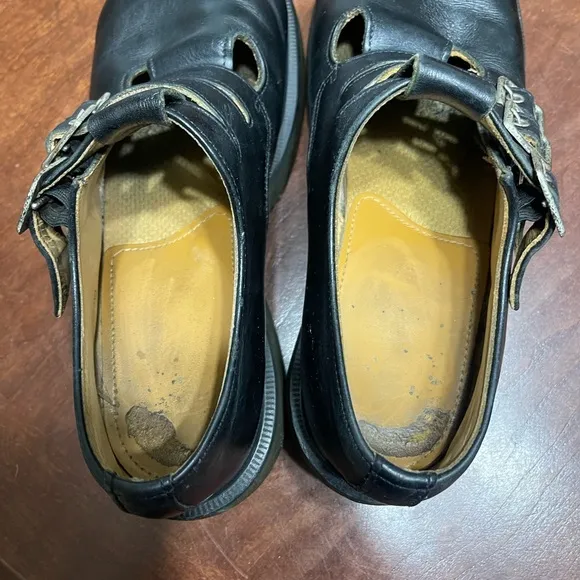 Y2K Rare Dr Martens three buckle 8368 mary janes Black Chunky Platform England
