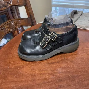 Y2K Rare Dr Martens three buckle 8368 mary janes Black Chunky Platform England