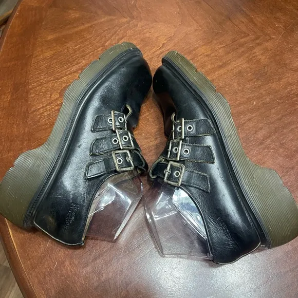 Y2K Rare Dr Martens three buckle 8368 mary janes Black Chunky Platform England