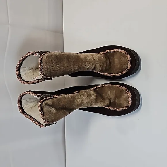 Yodelers Leather Sherpa Lined Boots Sz 8