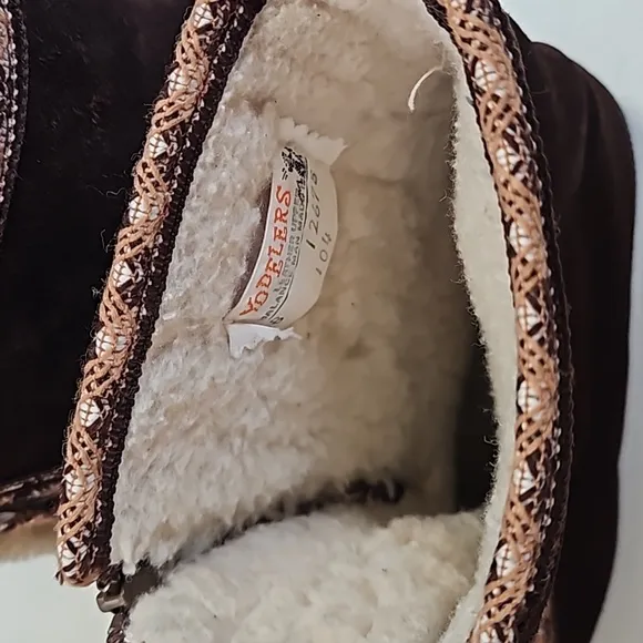 Yodelers Leather Sherpa Lined Boots Sz 8