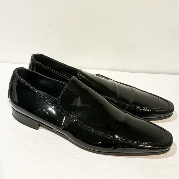Yves Saint Laurent YSL Leather Mens Size  10 Black Patent Leather Dress Shoes