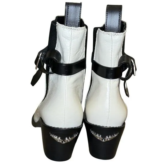 Zadig &amp; Voltaire Tyler Cecilia Boots 👢 White Patent Leather | EU 37 US 6 NIB ✨