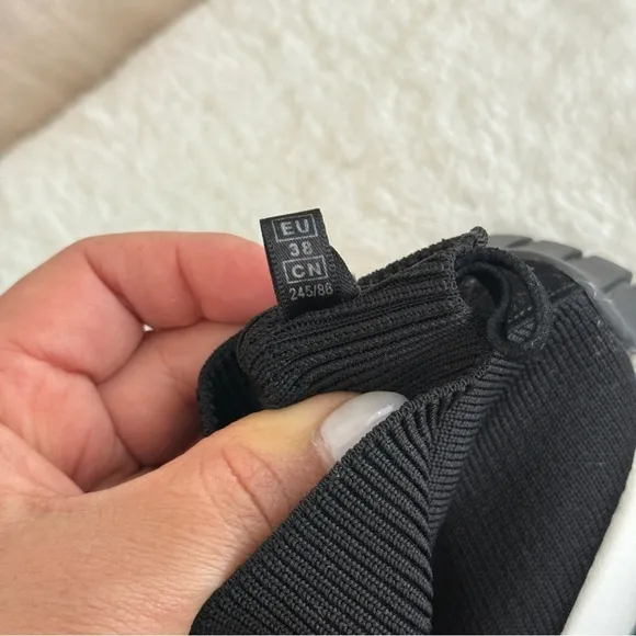 Zara Fabric High Top Black and White Minimalist SneakersSize 8