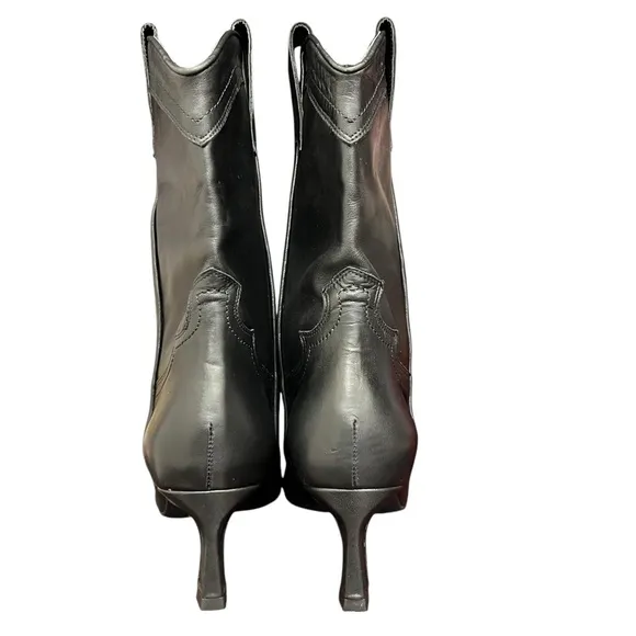 Zara Leather Stylish Cowboy Boho Embroidered Western Pointy Toe Boots