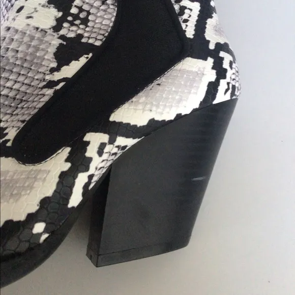 Zara snake print cowboy heeled ankle boots