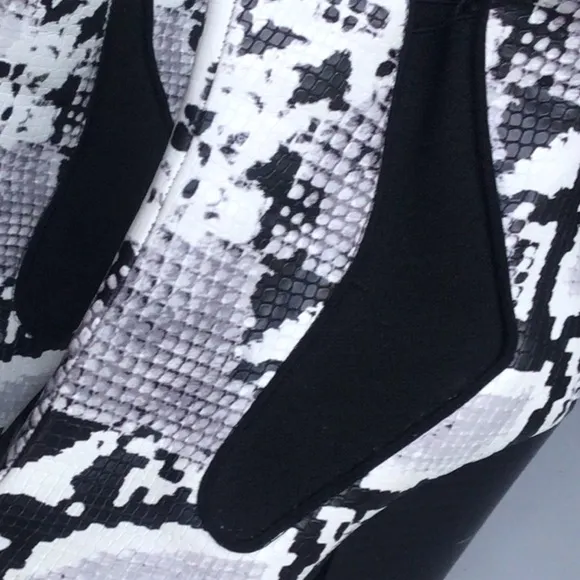 Zara snake print cowboy heeled ankle boots