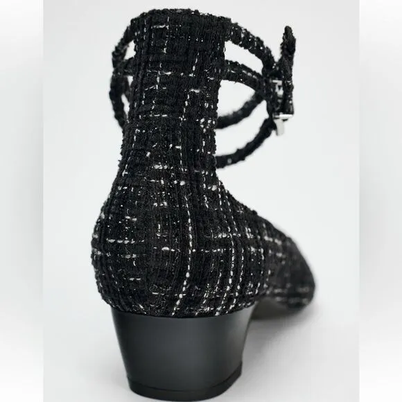 Zara heeled fabric shoes