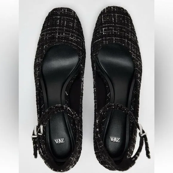 Zara heeled fabric shoes