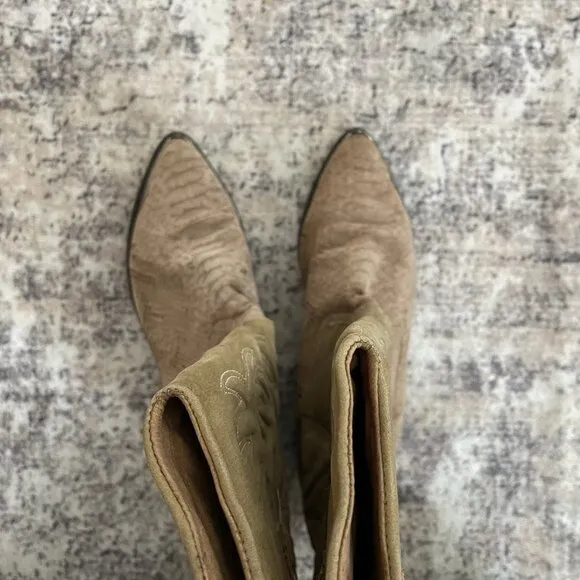 Zodiac Suede Cowboy Boots Womens 6.5 Vintage Western Cowgirl Equestrian READ