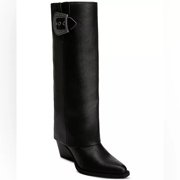 Zodiac Womens Rowena-Wings Zip Tall Western‎ Boots  Cowgirl Biker Boho Size 9