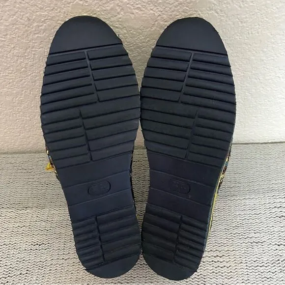 Zull Libero Di Essere Mens Textile Striped Oxfords Blue Bright Yellow Size 13